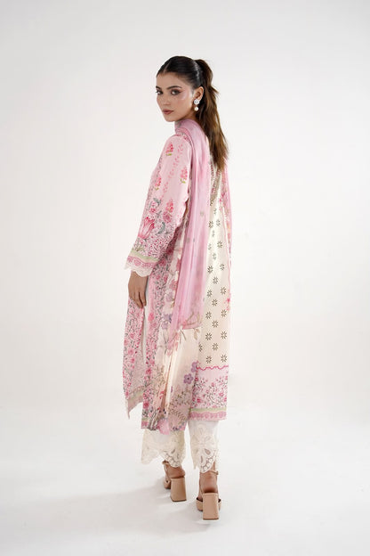 Pink Blossom Embroidered Lawn 3-Piece Suit