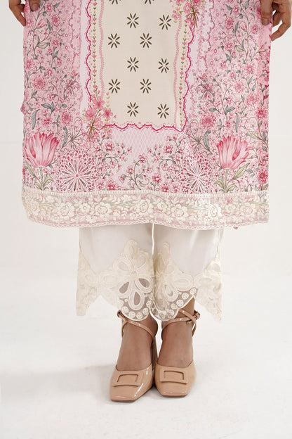 Pink Blossom Embroidered Lawn 3-Piece Suit
