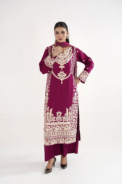 Royal Bloom Embroidered Lawn 3-Piece Suit